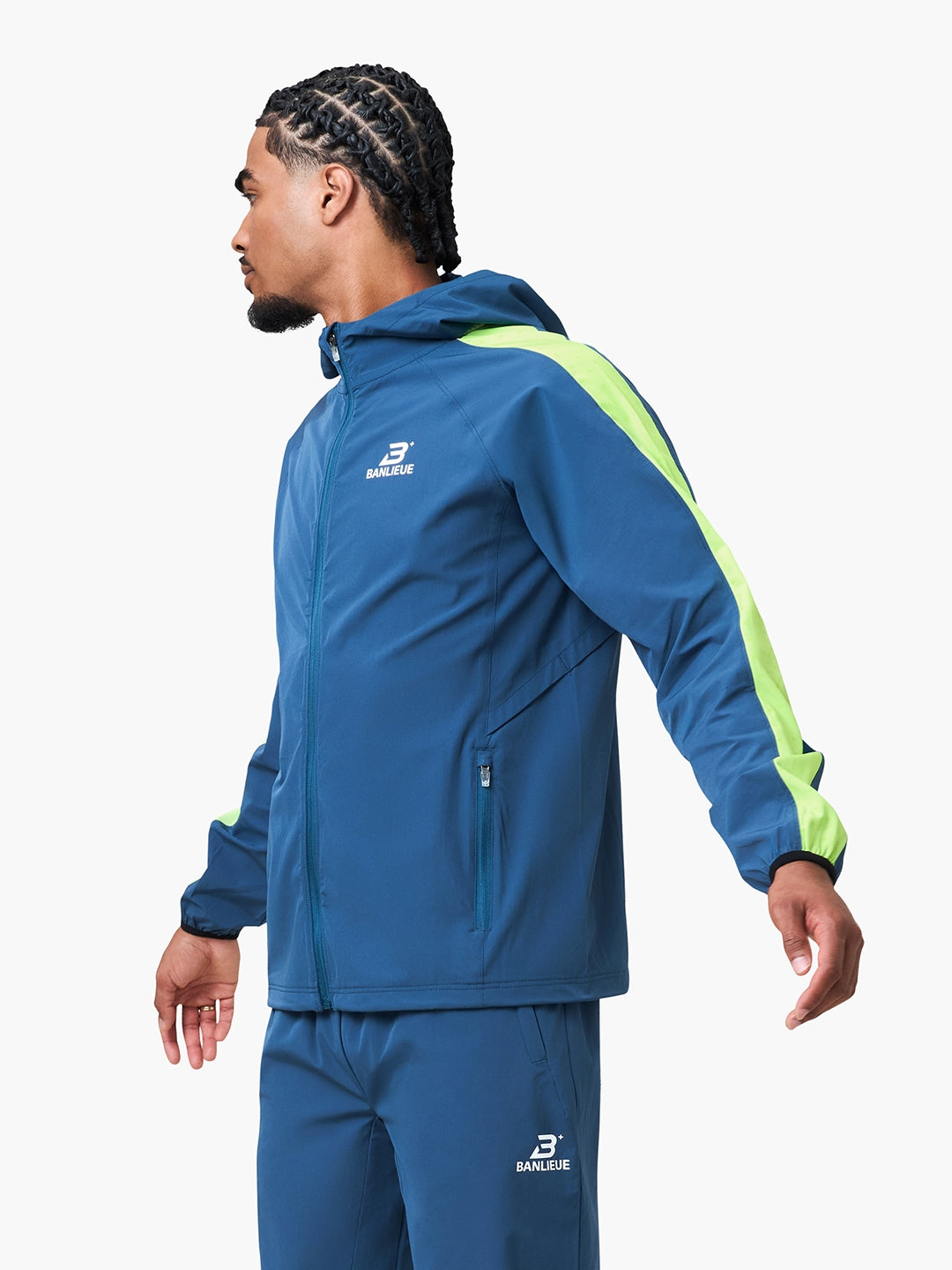 PERFORMANCE HOODED TRACKTOP | SEA MOSS