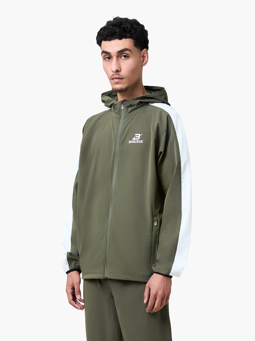 PERFORMANCE HOODED TRACKTOP | OLIVE
