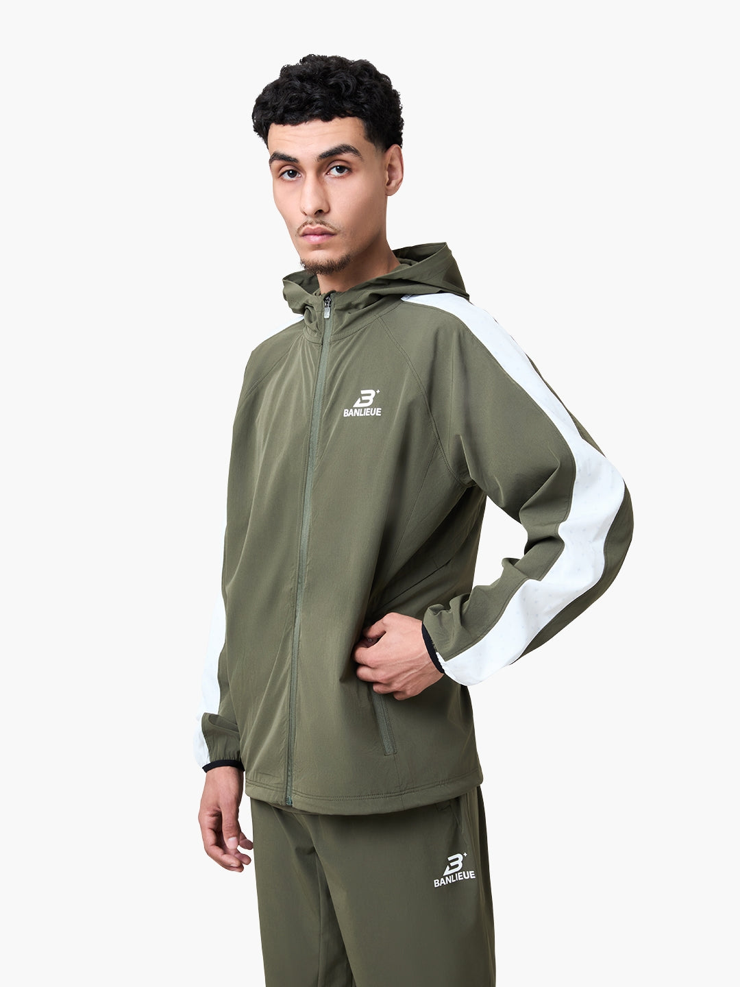 PERFORMANCE HOODED TRACKTOP | OLIVE