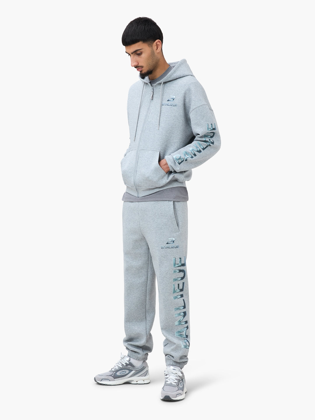 CHROME V2 SWEATPANTS | HEATHER GREY / SILVER
