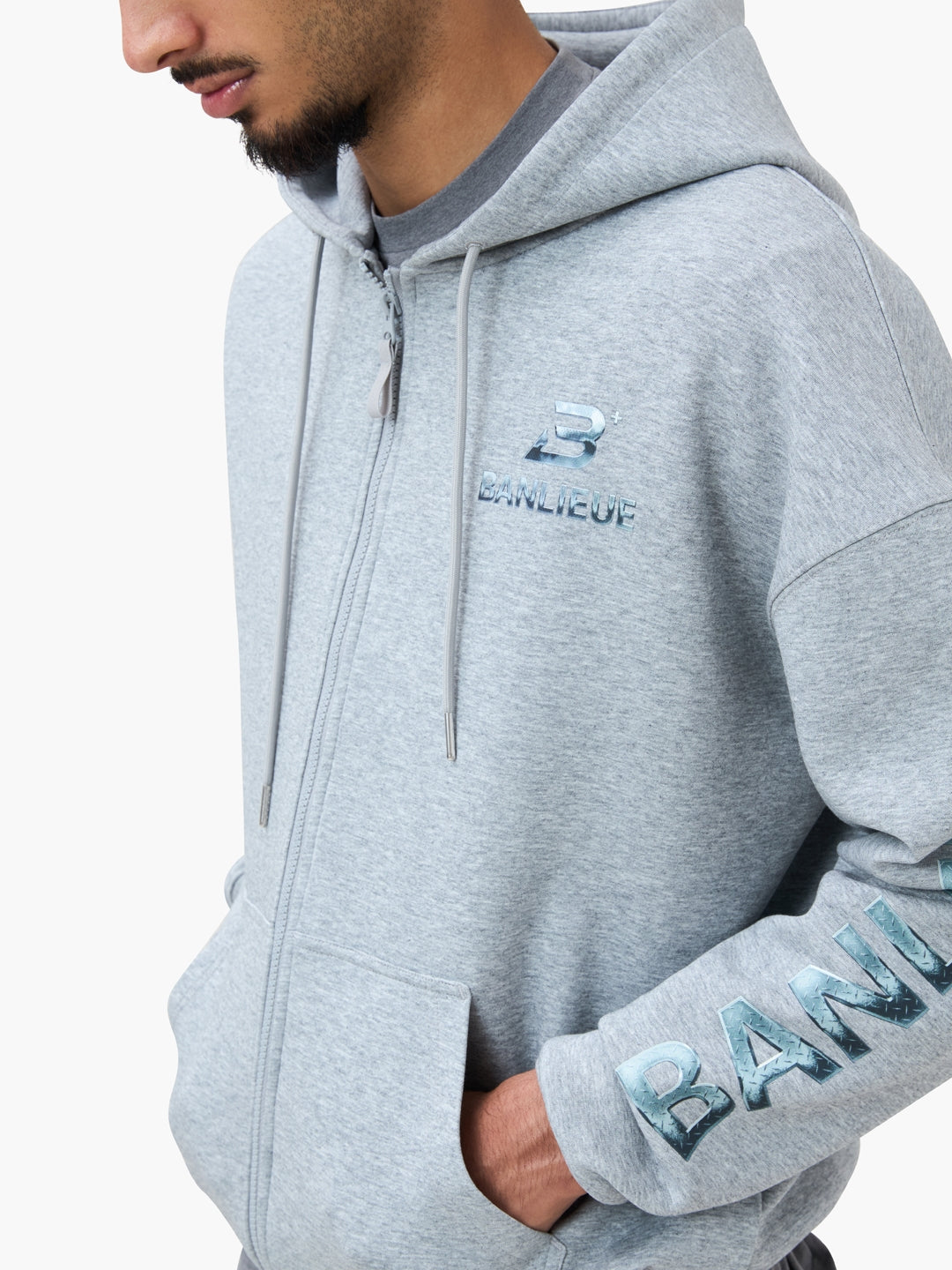 CHROME V2 HOODED VEST | HEATHER GREY / SILVER