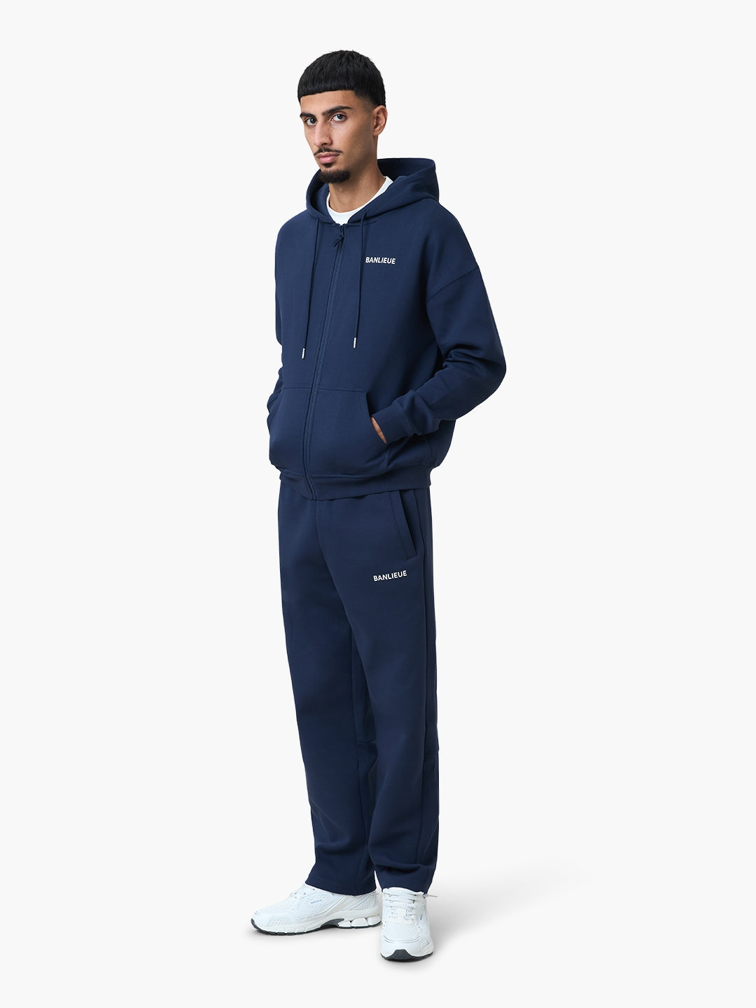 SCRIPT HOODED VEST | NAVY