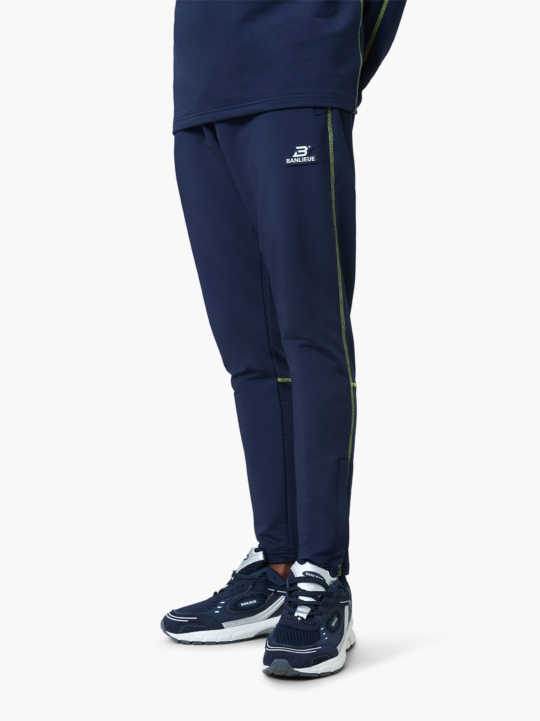 CONTRAST STITCH HALFZIP BOTTOM | NAVY / LIME