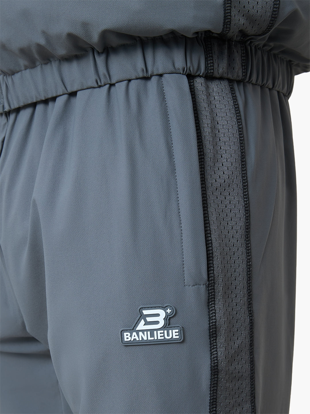 CONTRAST STITCH RETRO TRACKPANTS | GREY / BLACK