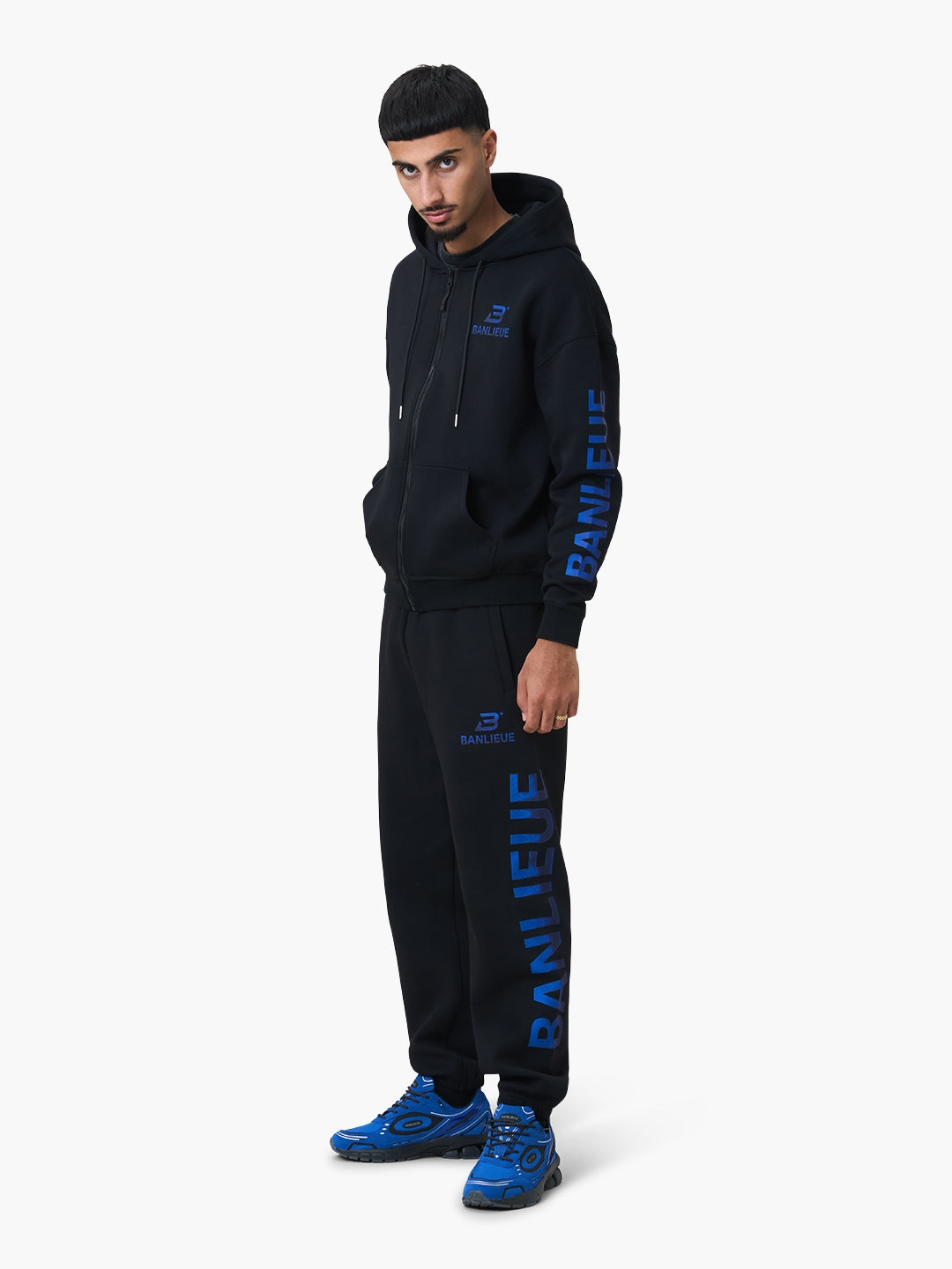 CHROME V2 SWEATPANTS | BLACK / ROYAL BLUE