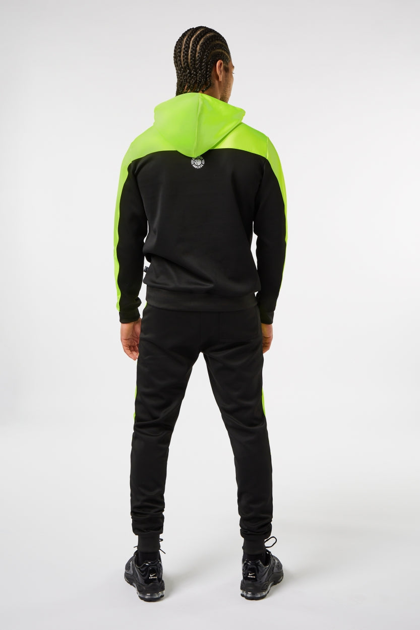 Tracksuit à capuche 3D | Vert citron / noir