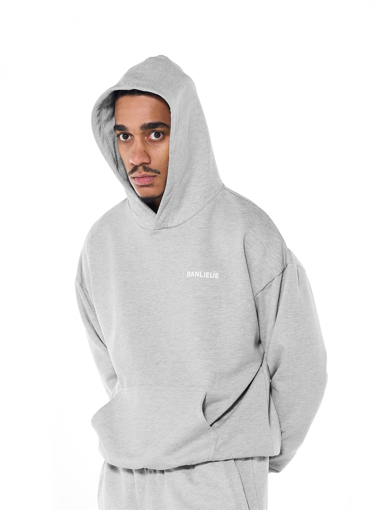 Skript Hoodie | Heathergrau