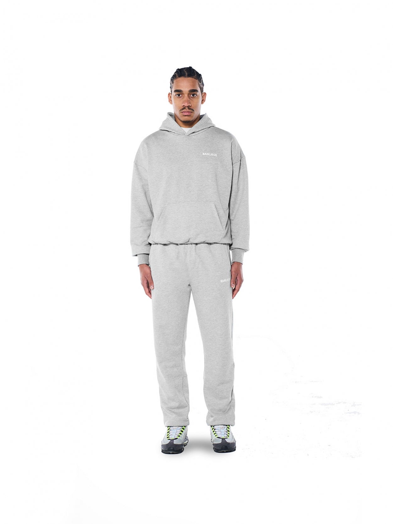 Skript Hoodie | Heathergrau