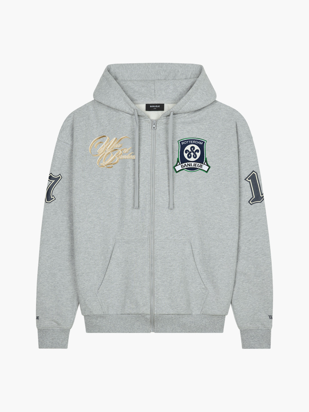 BANLIEUE X WOEI - ZIP HOODIE | HEATHER GREY