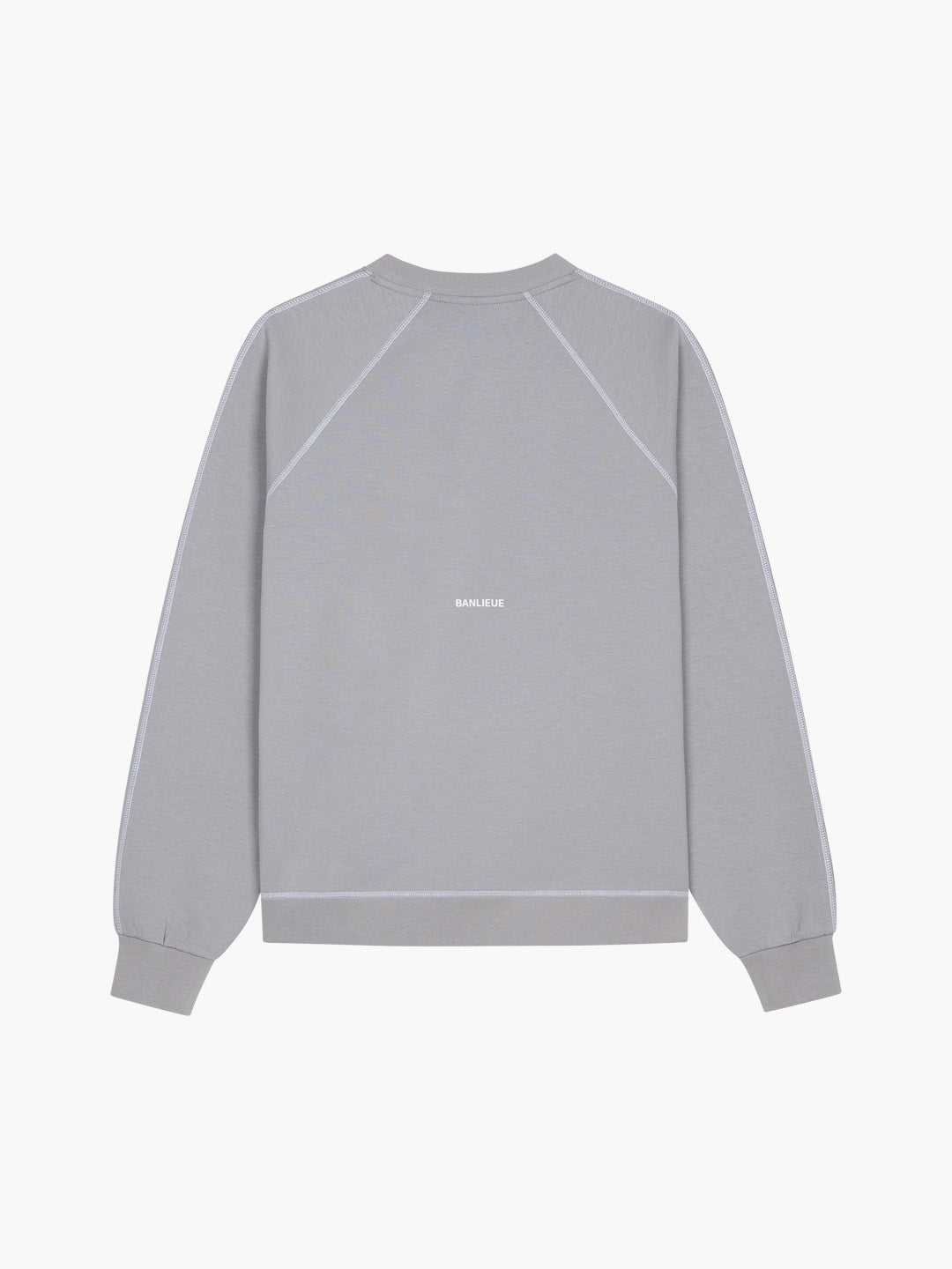 CONTRAST STITCH SWEATER | ALLOY GREY / WHITE
