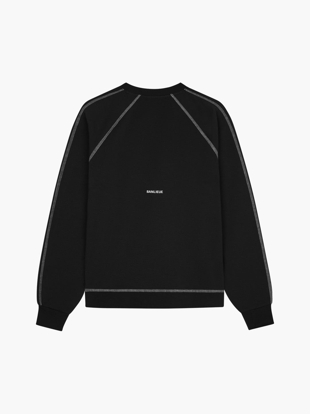 CONTRAST STITCH SWEATER | BLACK / WHITE