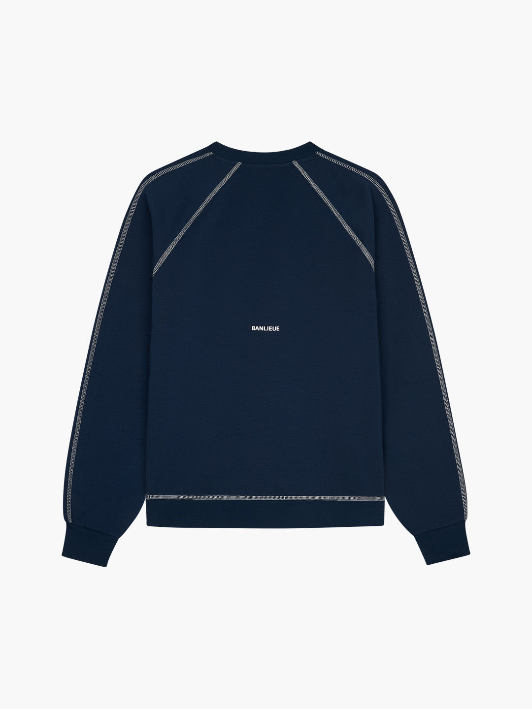 CONTRAST STITCH SWEATER | NAVY / WHITE