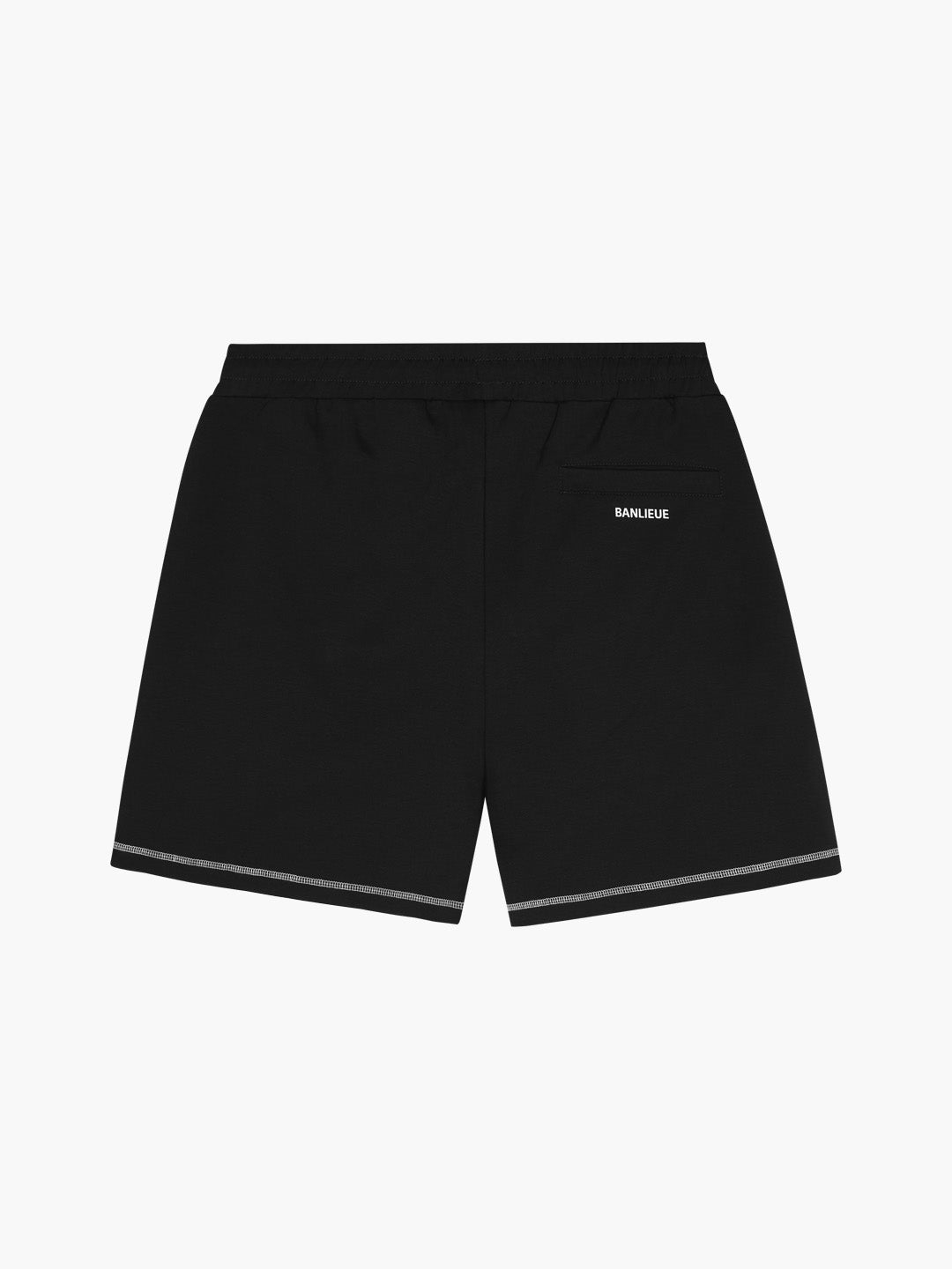 CONTRAST STITCH SHORTS | BLACK / WHITE