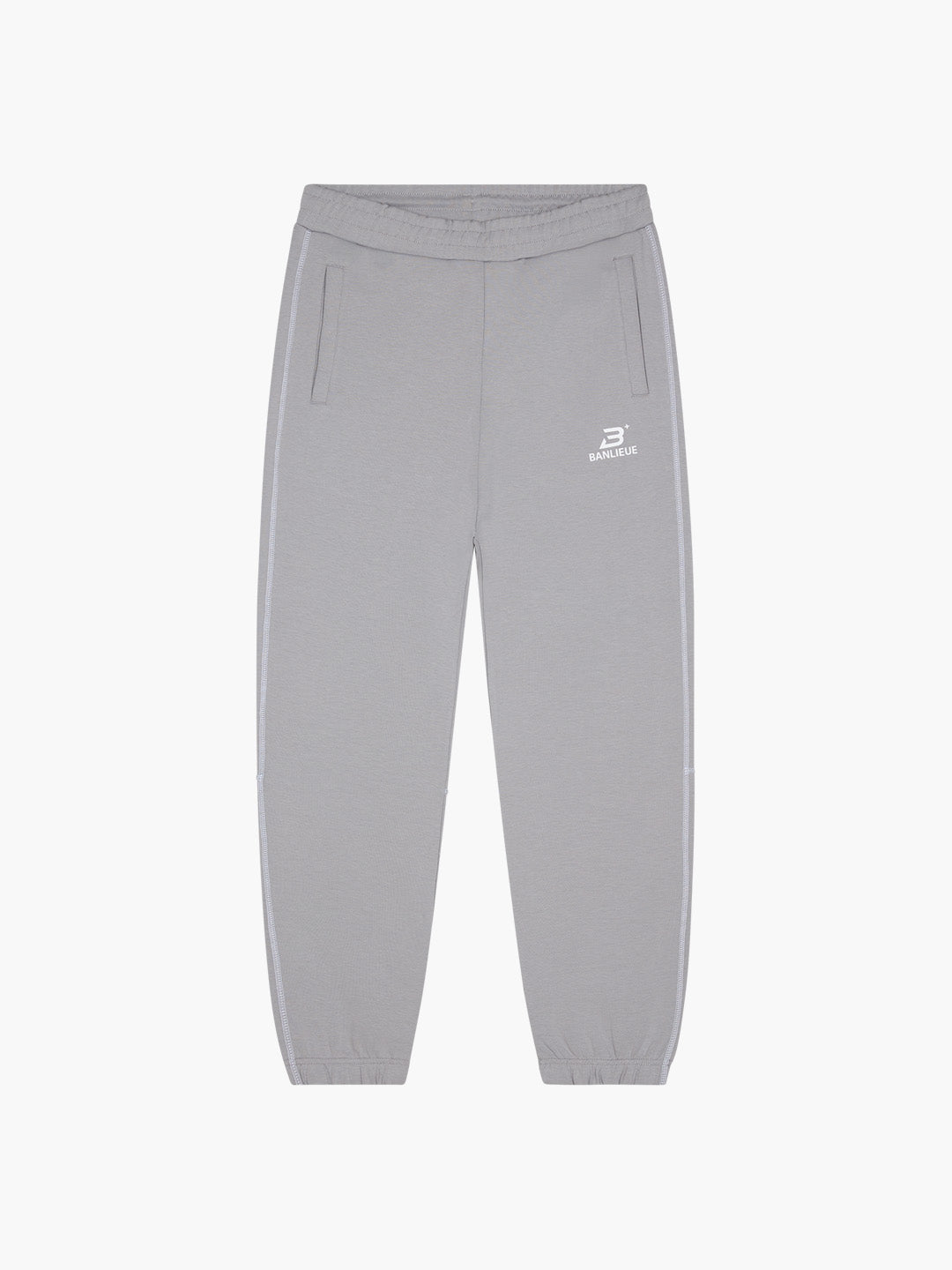 CONTRAST STITCH SWEATPANTS | ALLOY GREY / WHITE