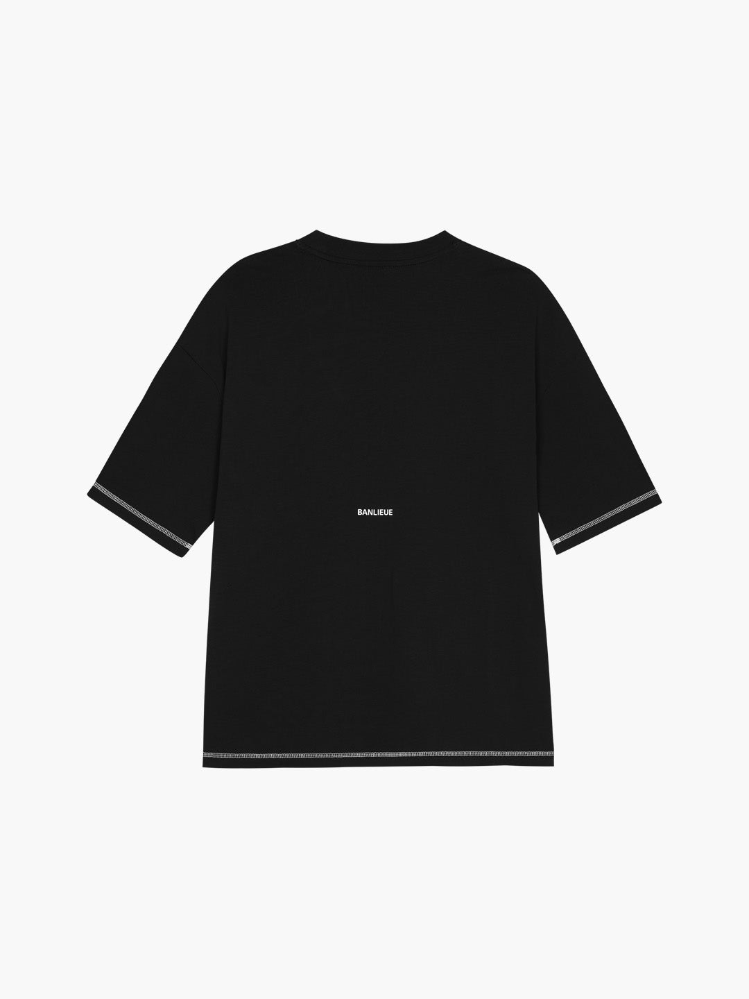 CONTRAST STITCH T-SHIRT | BLACK / WHITE