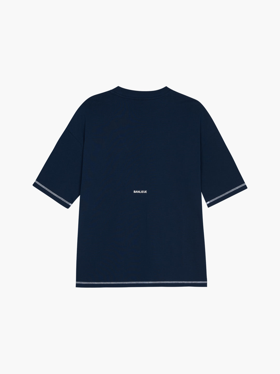 CONTRAST STITCH T-SHIRT | NAVY / WHITE