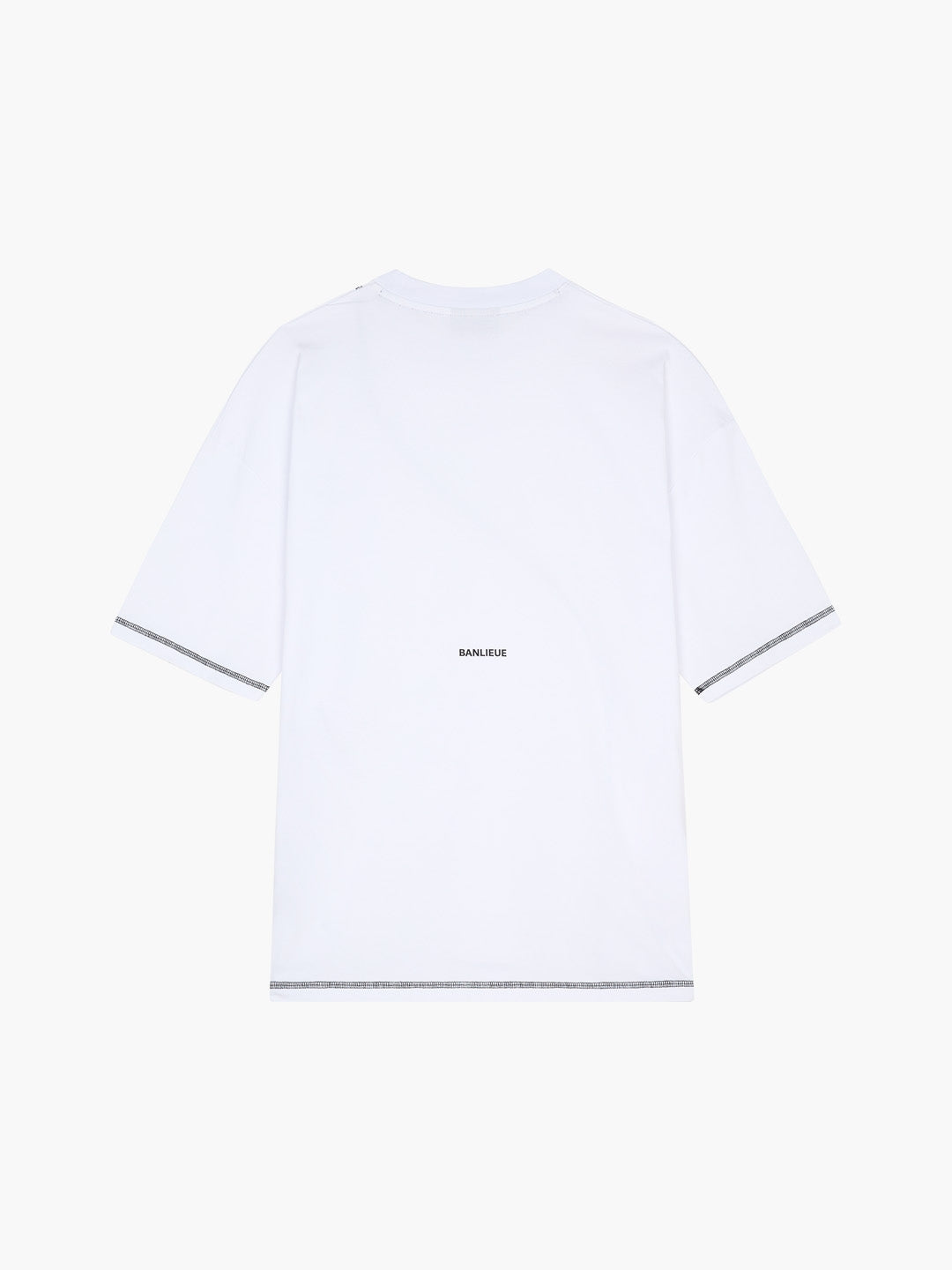 CONTRAST STITCH T-SHIRT | WHITE / BLACK