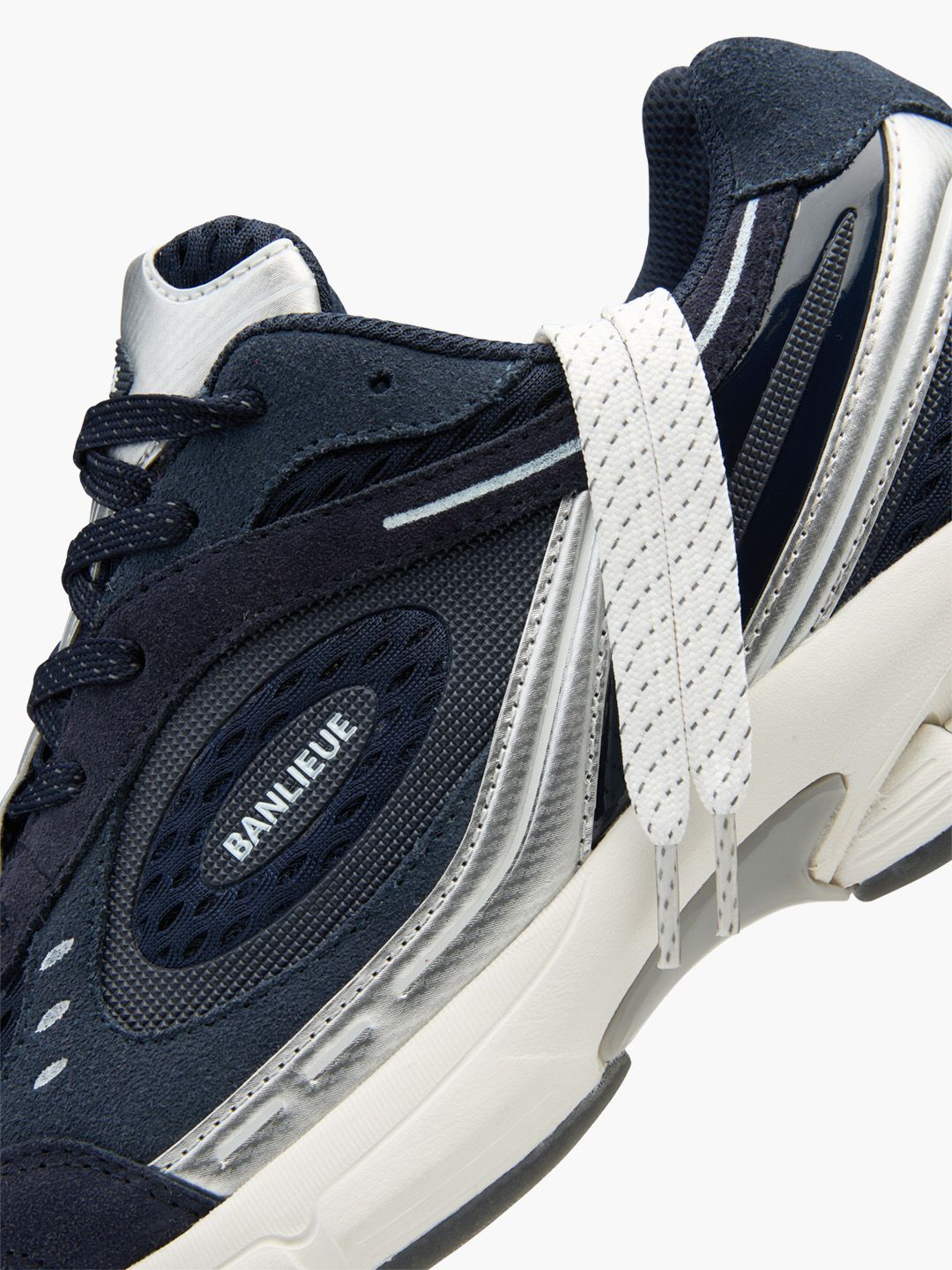 BANLIEUE SNEAKER (SUEDE) | NAVY BLUE / METALLIC SILVER / CORE WHITE