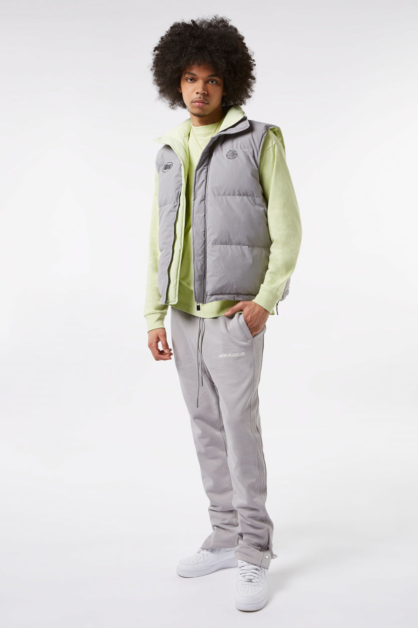 REVERSIBLE BODYWARMER | COOL GREY / LIME CREAM