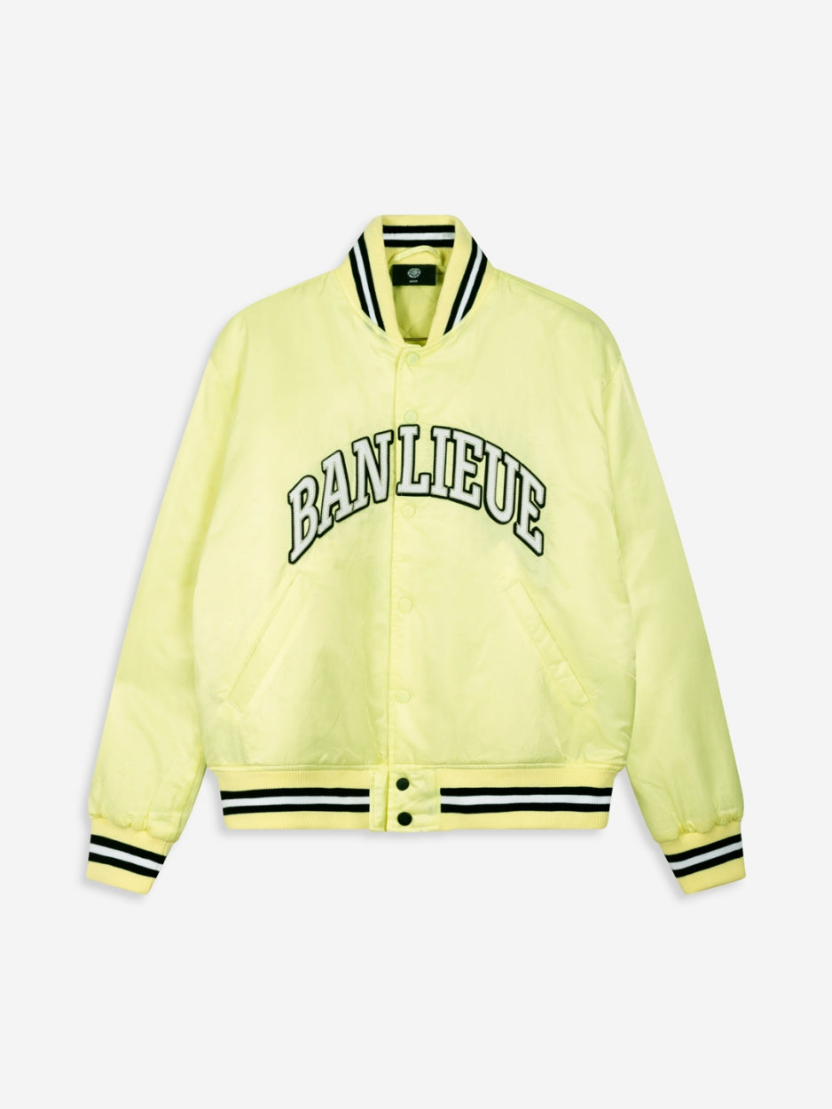 Veste de bombardier en satin | Crème au citron vert