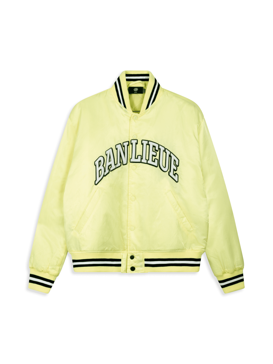 Veste de bombardier en satin | Crème au citron vert