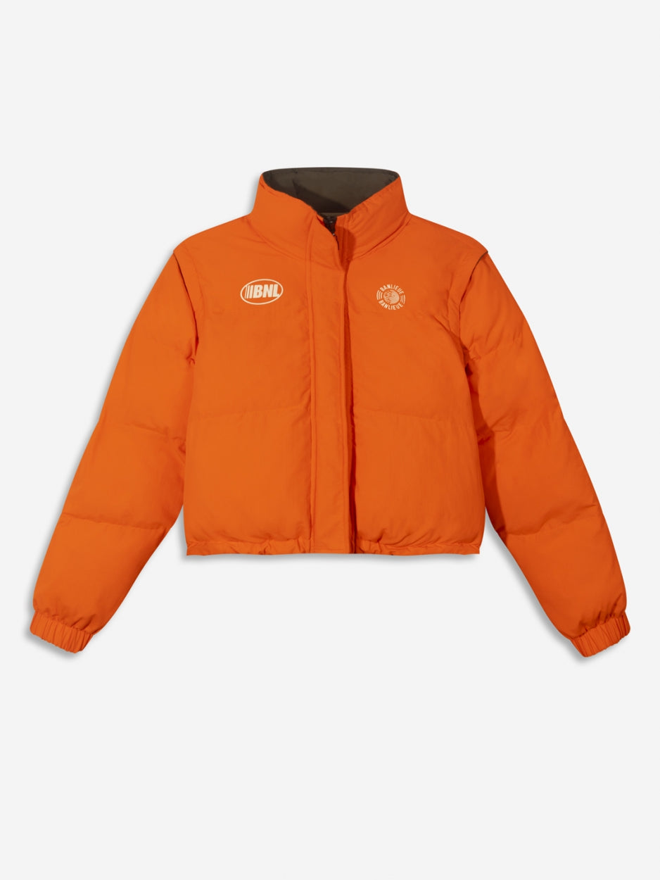 BANLIEUE | REVERSIBLE PUFFER JACKET | KHAKI/ORANGE