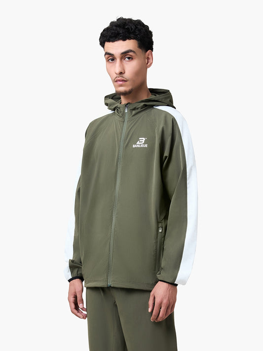 PERFORMANCE HOODED TRACKTOP | OLIVE