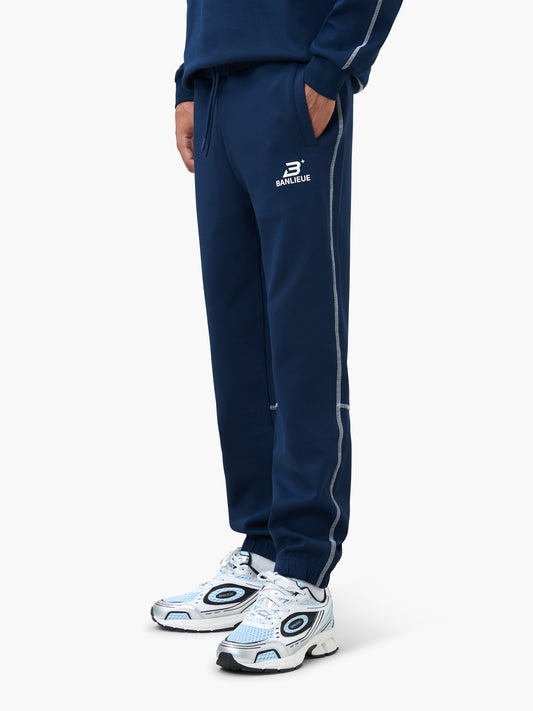 CONTRAST STITCH SWEATPANTS | NAVY / WHITE