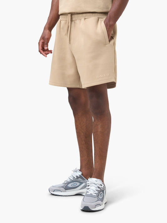 SCRIPT SHORTS | BEIGE