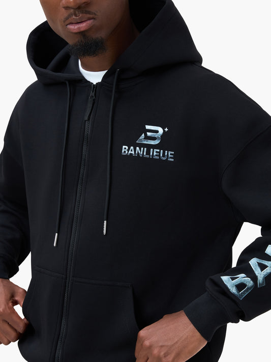 CHROME V2 HOODED VEST | BLACK / SILVER