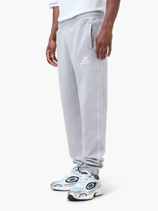 CONTRAST STITCH SWEATPANTS | ALLOY GREY / WHITE