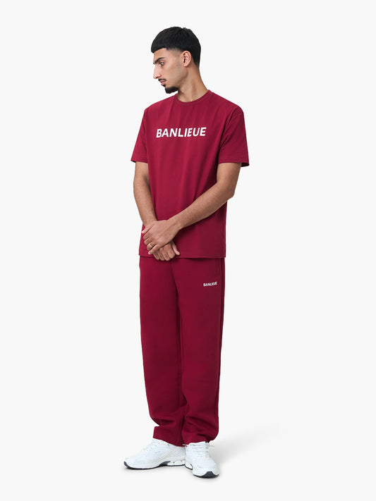 SCRIPT SWEATPANTS | BURGUNDY