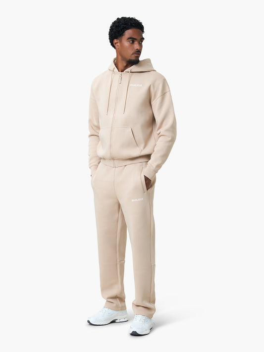 SCRIPT HOODED VEST | BEIGE