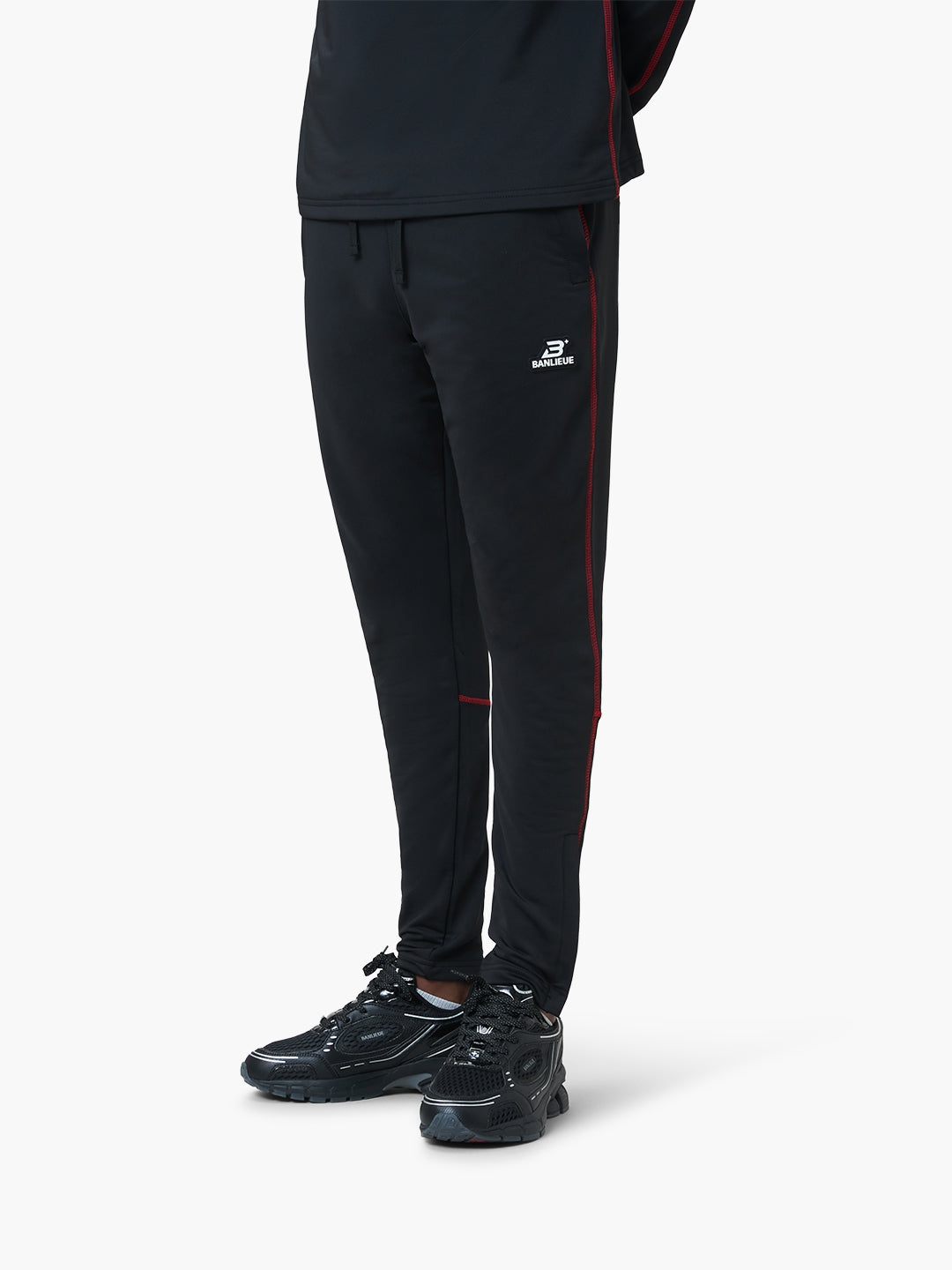 CONTRAST STITCH HALFZIP BOTTOM | BLACK / RED