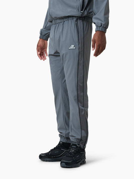 CONTRAST STITCH RETRO TRACKPANTS | GREY / BLACK