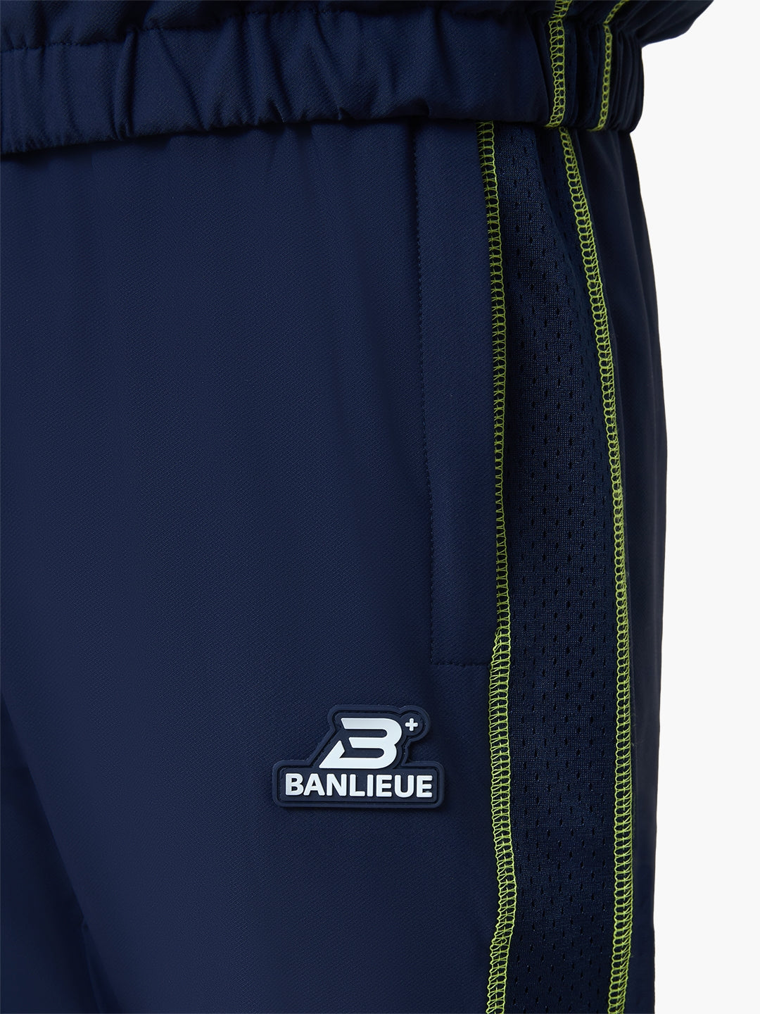 CONTRAST STITCH RETRO TRACKPANTS | NAVY / LIME