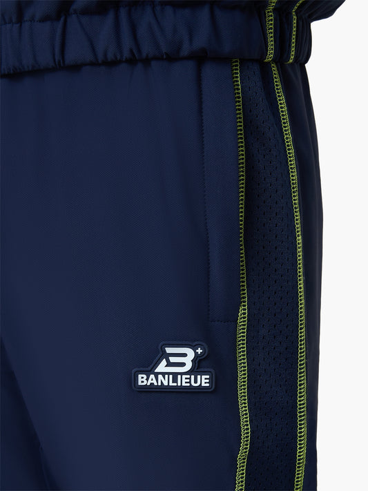 CONTRAST STITCH RETRO TRACKPANTS | NAVY / LIME