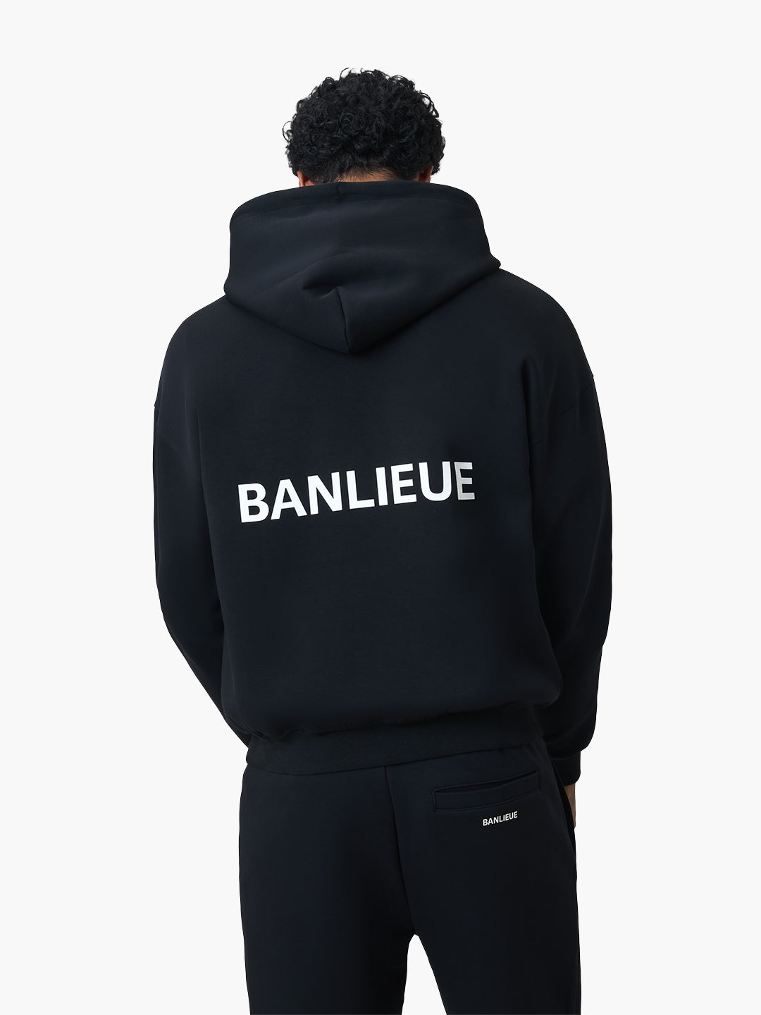SCRIPT HOODED VEST | BLACK