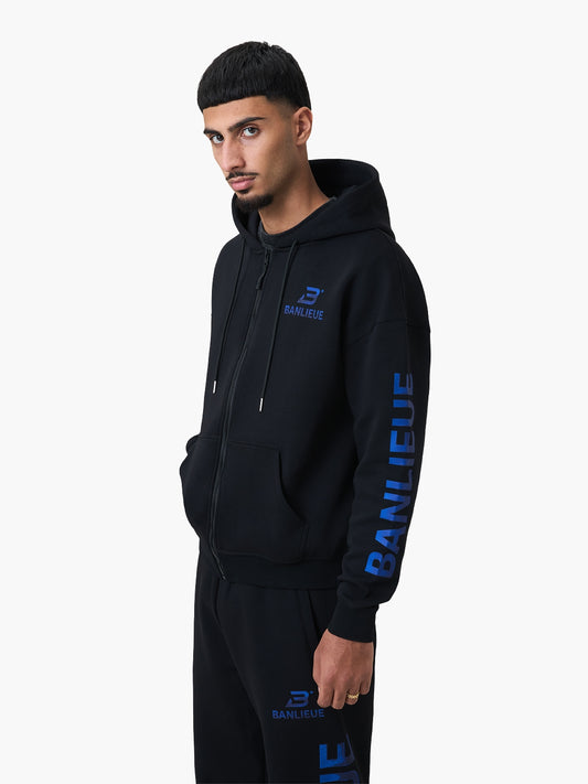 CHROME V2 HOODED VEST | BLACK / ROYAL BLUE