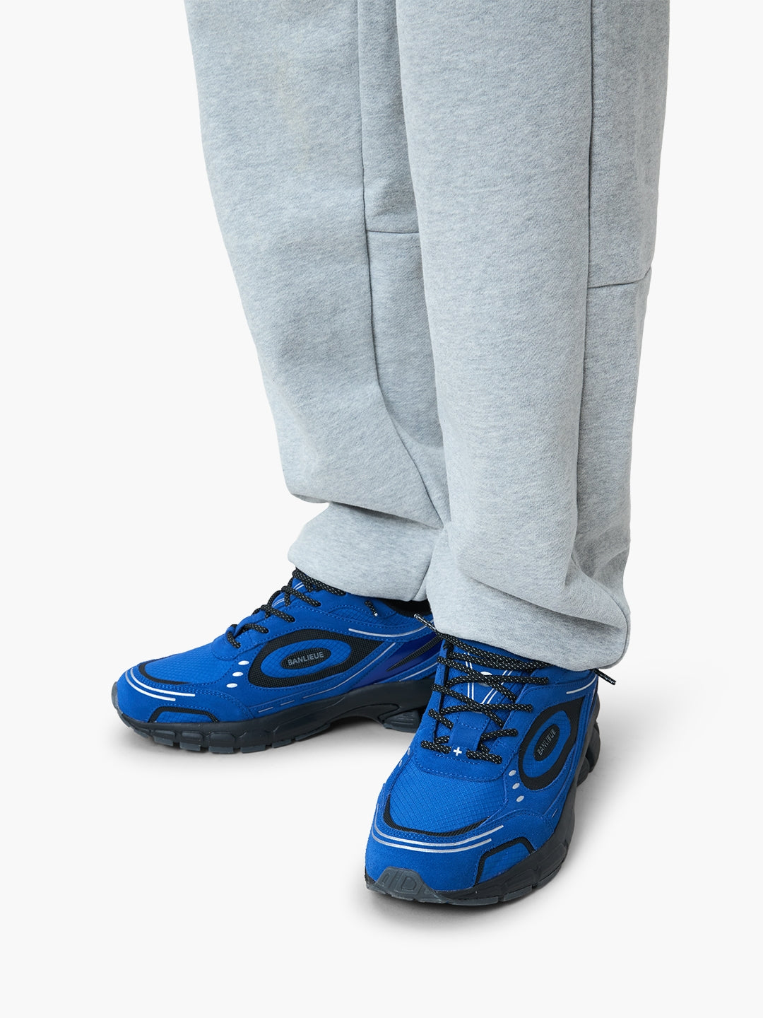 CHENILLE B+ SWEATPANTS | HEATHER GREY / ROYAL BLUE