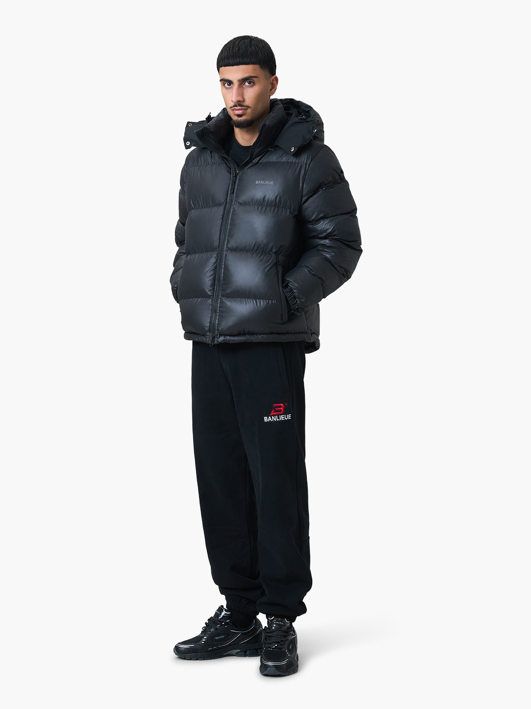 CHENILLE B+ SWEATPANTS | BLACK / RED