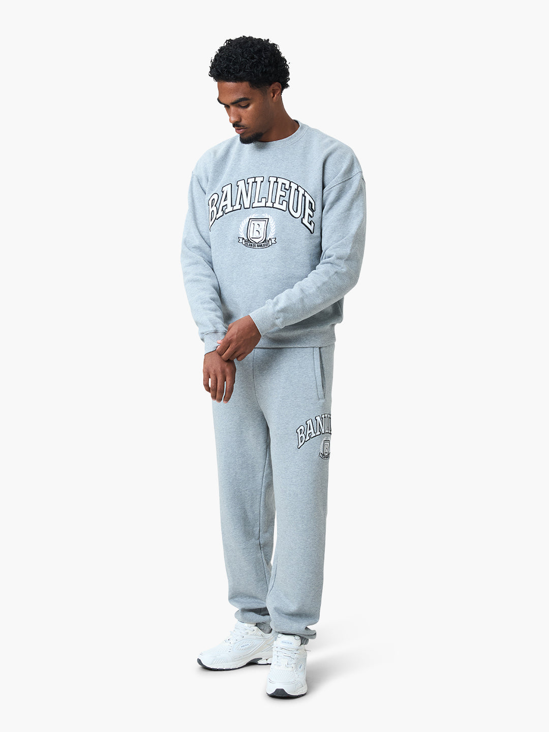 CREST SWEATPANTS | HEATHER GREY