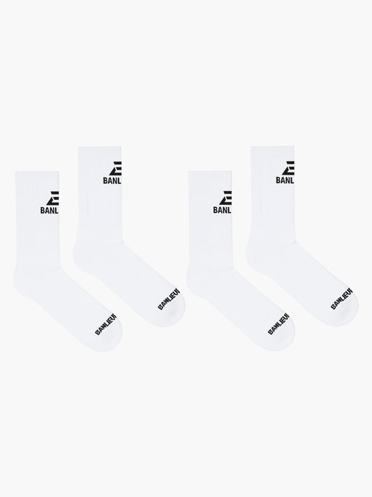 B+ LOGO SOCKS | WHITE