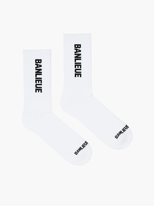 B+ SCRIPT LOGO SOCKS | WHITE