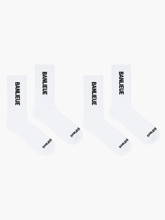 B+ SCRIPT LOGO SOCKS | WHITE