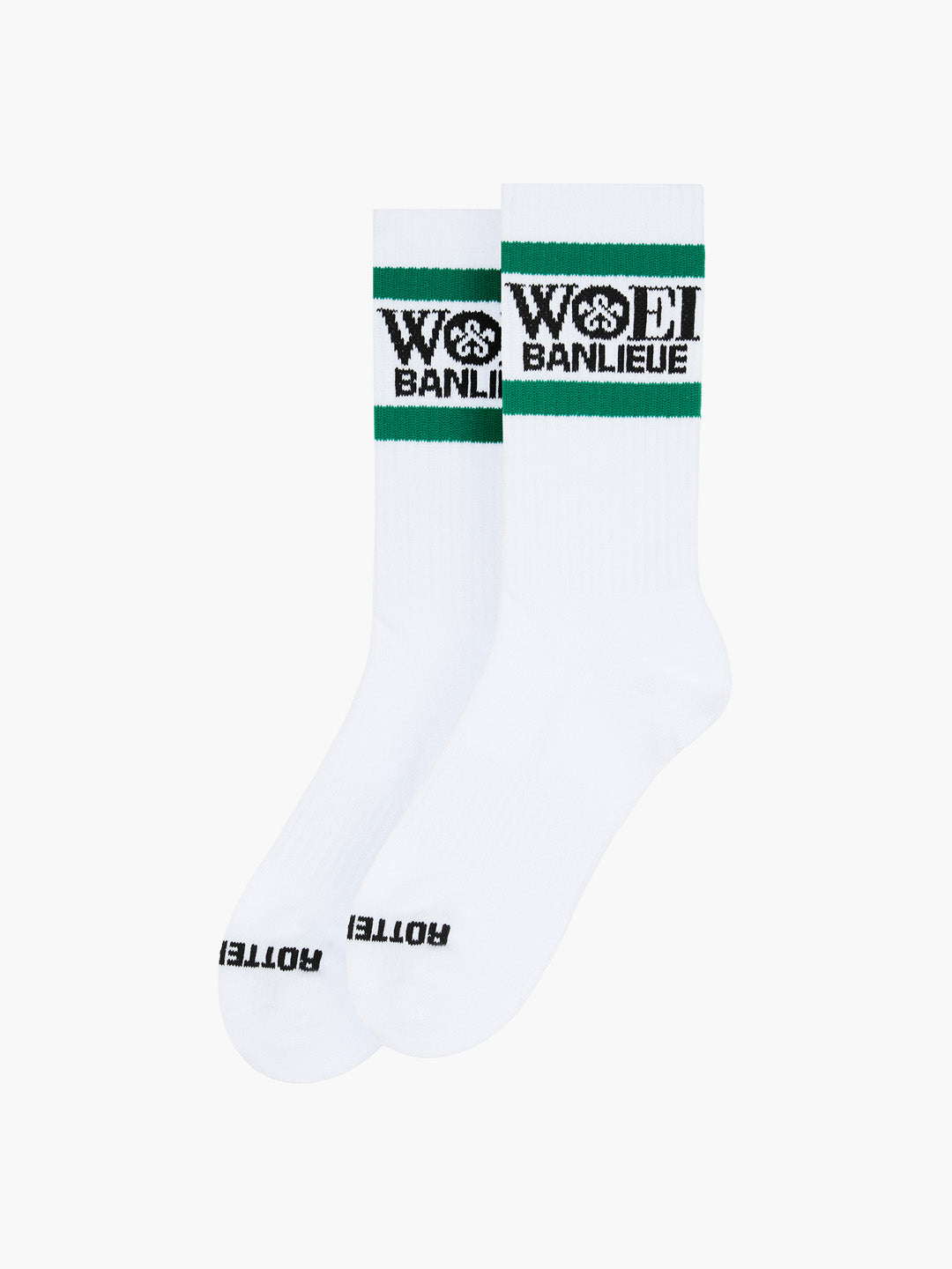 BANLIEUE X WOEI - 2 PACK LOGO SOCKS | WHITE / GREEN