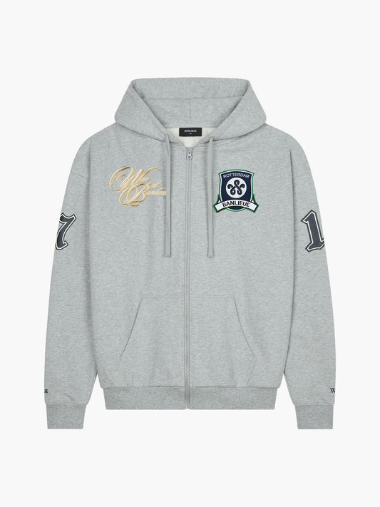 BANLIEUE X WOEI - ZIP HOODIE | HEATHER GREY