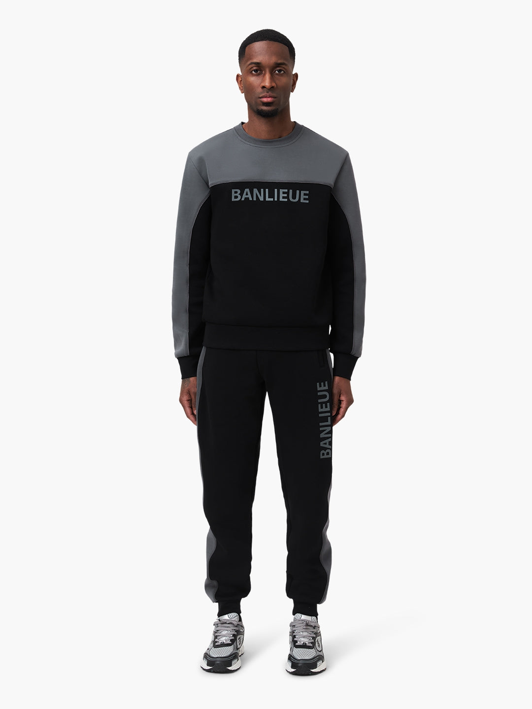 3D CREW TRACKSUIT | BLACK / STEEL GREY