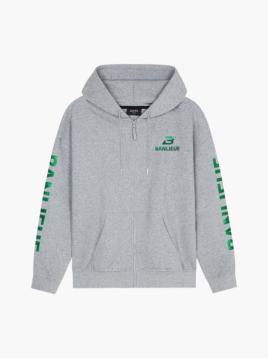 CHROME V2 HOODED VEST | HEATHER GREY / JOLLY GREEN