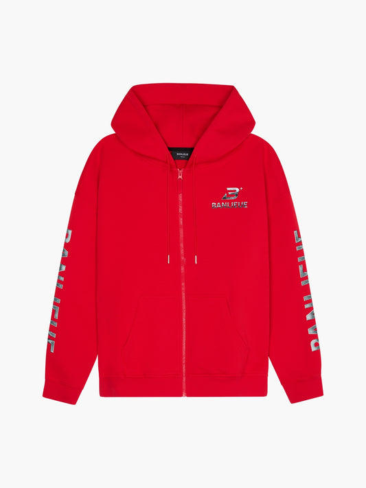 CHROME V2 HOODED VEST | RED / SILVER